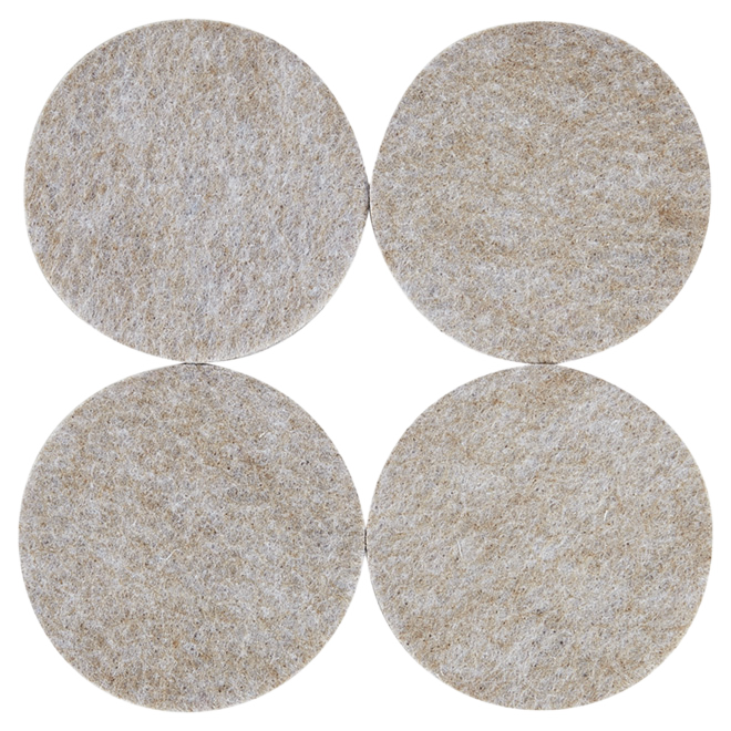 FELTAC ROUND/SELF-S FELT PAD POLYESTER BEIGE 3"x4PK