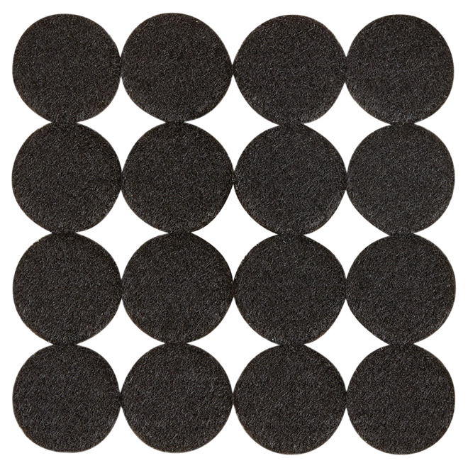 FELTAC ROUND/SELF-S FELT PAD POLYESTER BLACK 1 1/8"x16PK