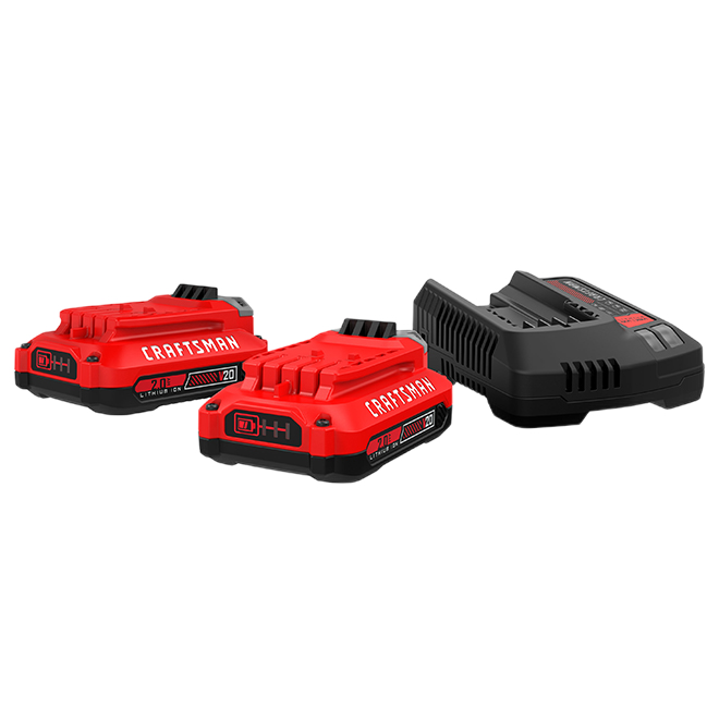 CRAFTSMAN + CHARGER BATTERY SET LITHIUM RED/BLACK 20Vx2.0A