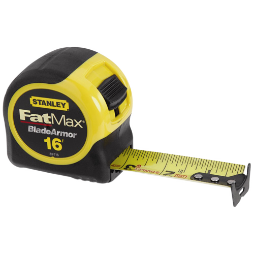 STANLEY FATMAX IMPERIAL MEASURING TAPE ABS YELLOW/BLCK 1 1/4"x16'