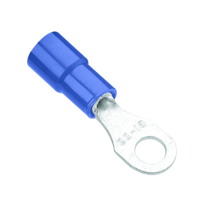 MARR STUD 8-10 RING TERMINAL METAL+VINYL BLUE 16-14GAXCD/9
