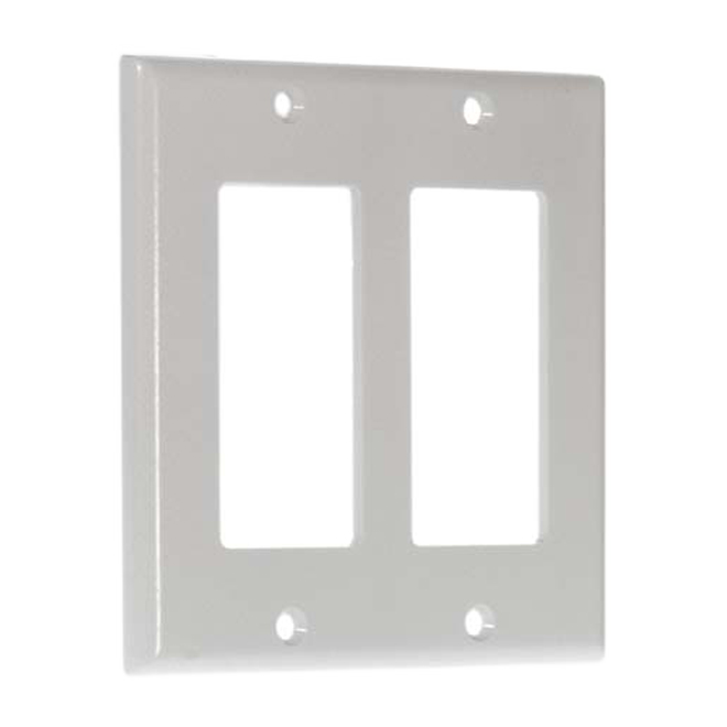 2 GANG DECORATOR PLATE PLASTIC IVORY SAC/1