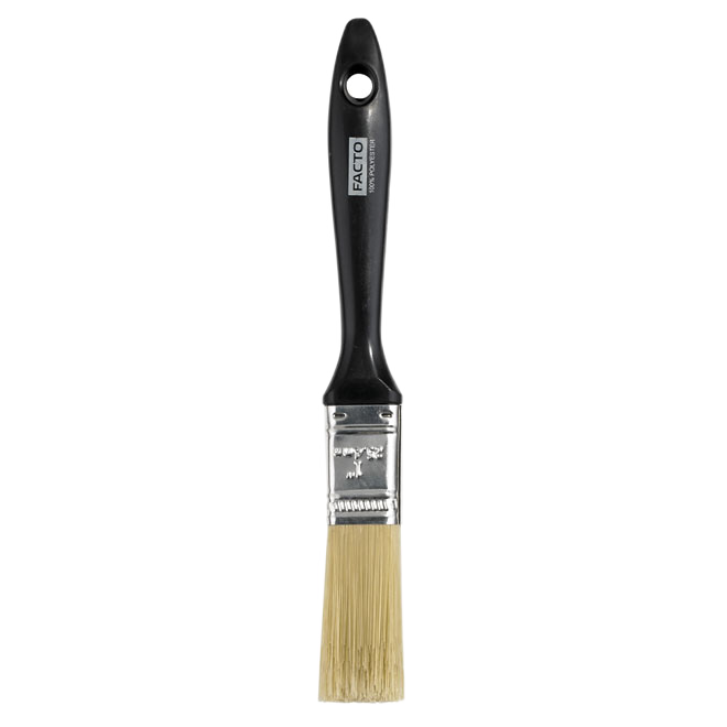 FACTO POLYESTER FLAT PAINT BRUSH PLASTIC/POLY BLACK 25MMx1"