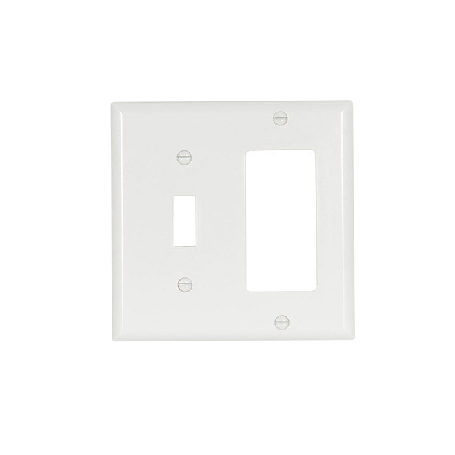 EATON TOGGLE/DECO WALLPLATE 2G WHITE