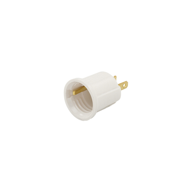 EATON MEDIUM BASE PLUG ADAPTER 2P2W WHITE