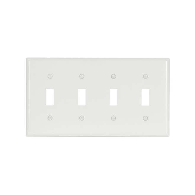 EATON TOGGLE WALL PLATE 4G THERMOSET WHITE