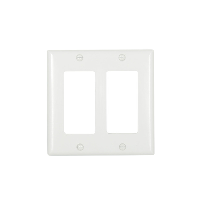 EATON DECORATOR WALL PLATE 2G DOUBLE WHITE