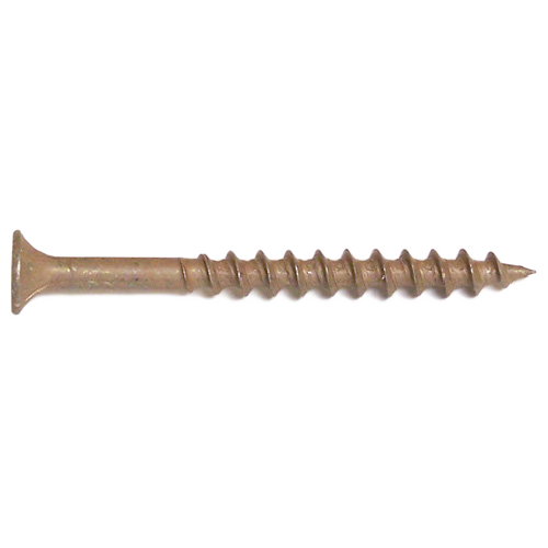 RELIABLE BUGLE HEAD TREATED WOOD SCREW STAIN. STEEL BROWN #8x2"xBX/400