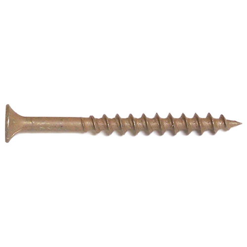 RELIABLE BUGLE HEAD TREATED WOOD SCREW STAIN. STEEL BROWN #10x3 1/2"xBX/175