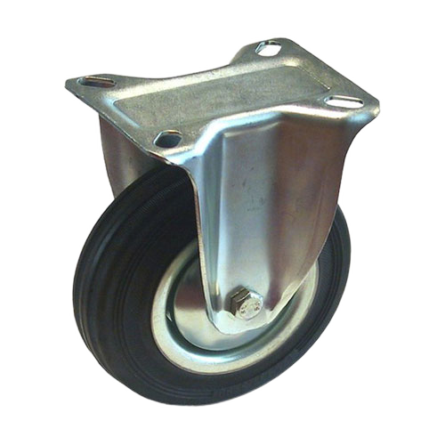 MADICO PLATE RIGID CASTER RUBBER BLACK 4"