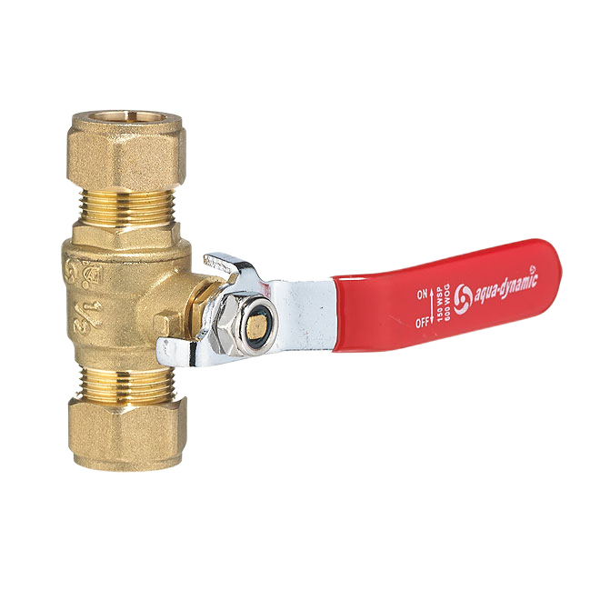 AQUA-DYNAMIC NO LEAD BALL VALVE COMP. BRASS 1/2" COMP