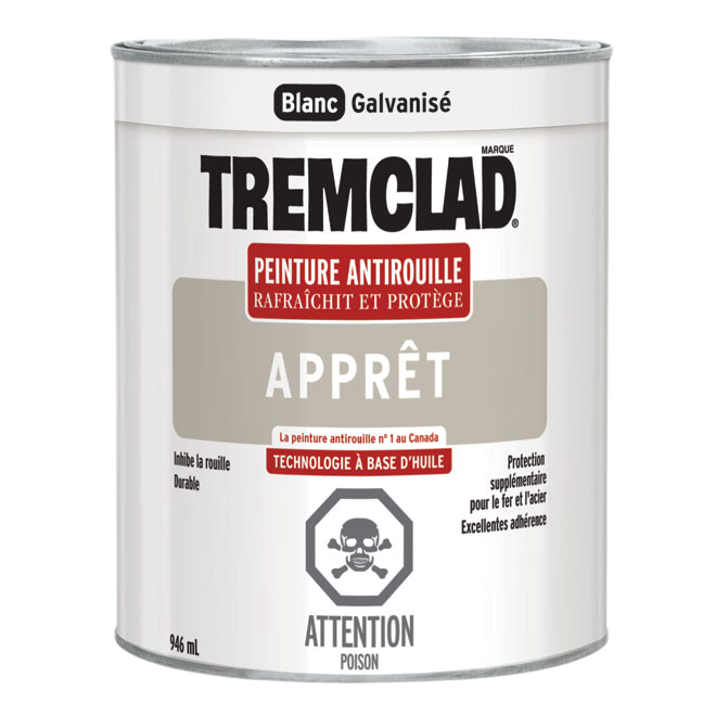 TREMCLAD GALVANISED ANTIRUST PRIMER OIL BASED WHITE 946ML