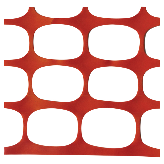 OVAL MESH FENCE WARNING PLASTIC ORANGE 4'x50'x190G