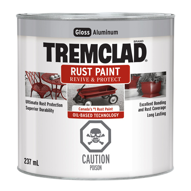 TREMCLAD GLOSS FINISH RUST PAINT ALUMINUM 237ML