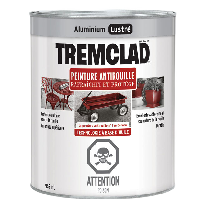 TREMCLAD GLOSS FINISH RUST PAINT ALUMINUM 946ML