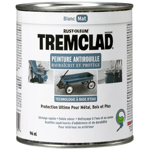 TREMCLAD FLAT ANTIRUST PAINT WATER BASE WHITE 946ML