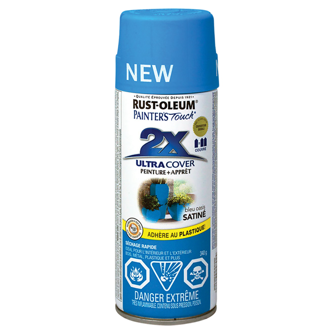 PAINTER'S TOUCH ULT.COVER 2X INT/EXT PAINT AEROSOL OASIS BLUE 340GR