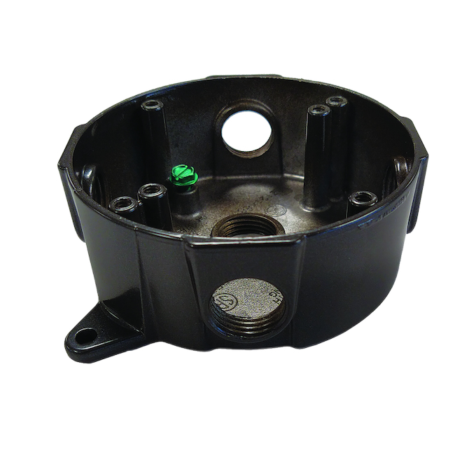 THOMAS & BETTS ROUND OUTLET BOX ALUMINUM BRONZE 5 ENTREEx1/2"xRED DOT