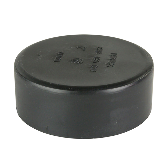 IPEX HUB PERMANENT CAP ABS-DWV BLACK 2"
