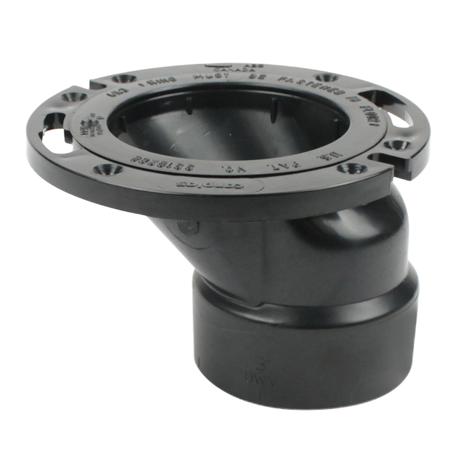 IPEX ADJUSTABLE OFF. CLOSET FLANGE ABS-DWV HUB BLACK 4x3"