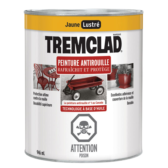 TREMCLAD GLOSS FINISH RUST PAINT YELLOW 946ML