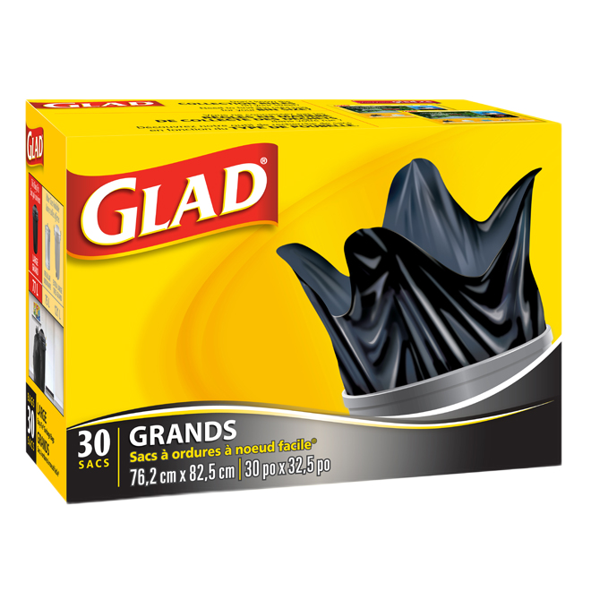 GLAD GARBAGE BAG BT/30X30"X33"