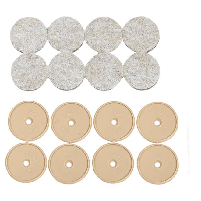 FELTAC ROUND/NAIL FELT PAD POLY/NYLON BEIGE 1 1/8"-1 1/4"x8PK