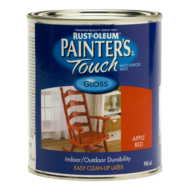 PAINTER'S TOUCH GLOSS INT/EXT PAINT LATEX APPLE RED 946ML