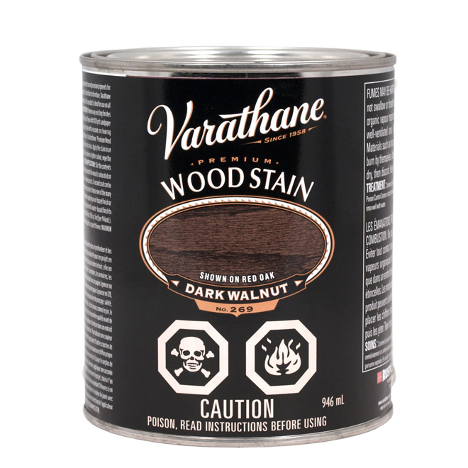 VARATHANE PREMIUM WOOD STAIN ALKYD DARK WALNUT 946ML