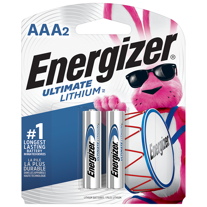 ENERGIZER AAA LITHIUM BATTERIES LITHIUM BLUE/GREY PK2