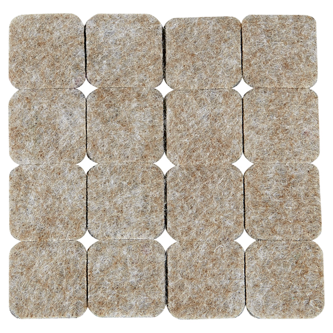 FELTAC SQUA/SELF-S FELT PAD POLYESTER BEIGE 1"x16PK