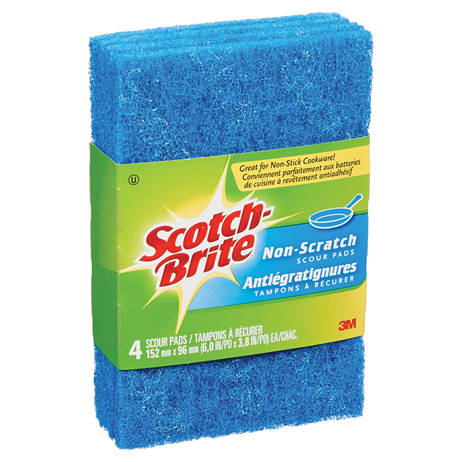 SCOTCH-BRITE NON-SCRATCH SCOUR PADS BLUE 6x3.8"-4/PK