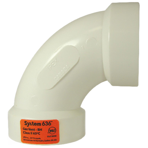 SYSTEME 636 HXH FGV ELBOW PVC PVC WHITE 2" 90DG