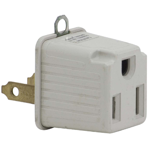 GLOBE ELECTRIC 3 TO 2 ADAPTER WHITE 2PK