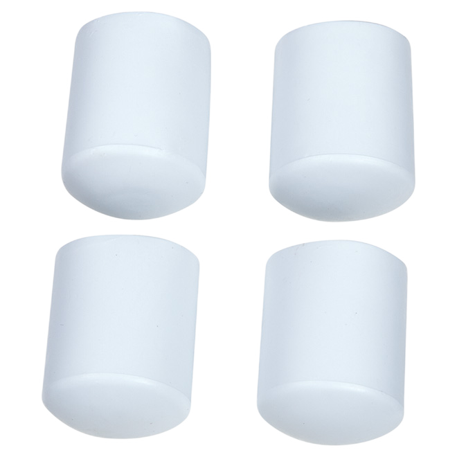 MADICO ROUND LEG TIP VINYL WHITE 7/8"x4PK