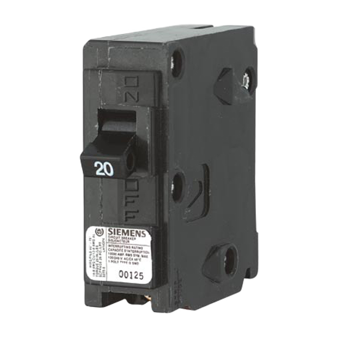 SIEMENS 10 KA BREAKER BLACK 20AM-120V