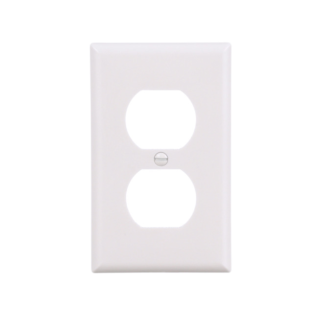 EATON DUPLEX WALLPLATE 1GANG WHITE