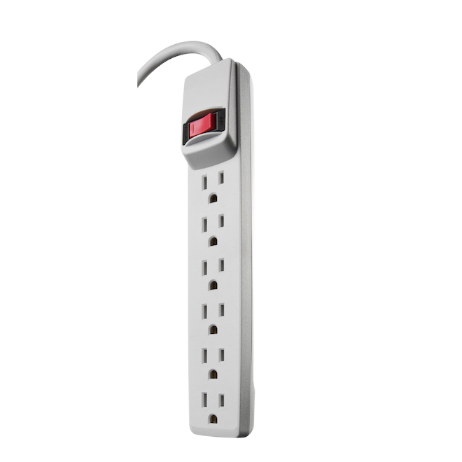WOODS 6 OUTLET POWER BAR PLASTIC WHITE 2PC