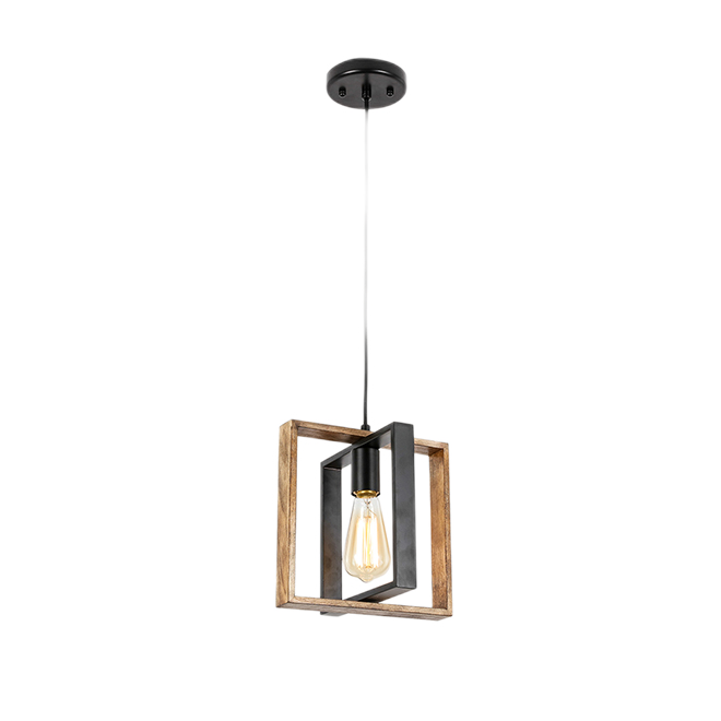 LUMIRAMA WESTON PENDANT WOOD/METAL BLACK/WOOD 60W