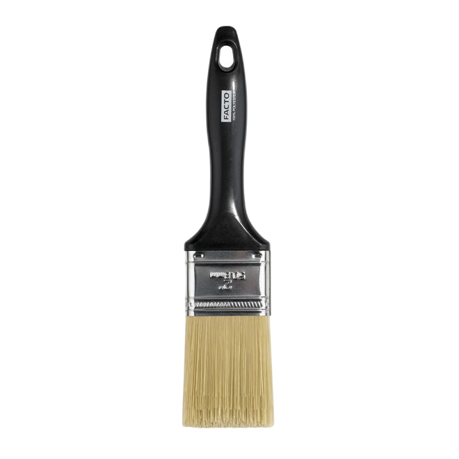 FACTO POLYESTER FLAT PAINT BRUSH PLASTIC/POLY BLACK 50MMx2"