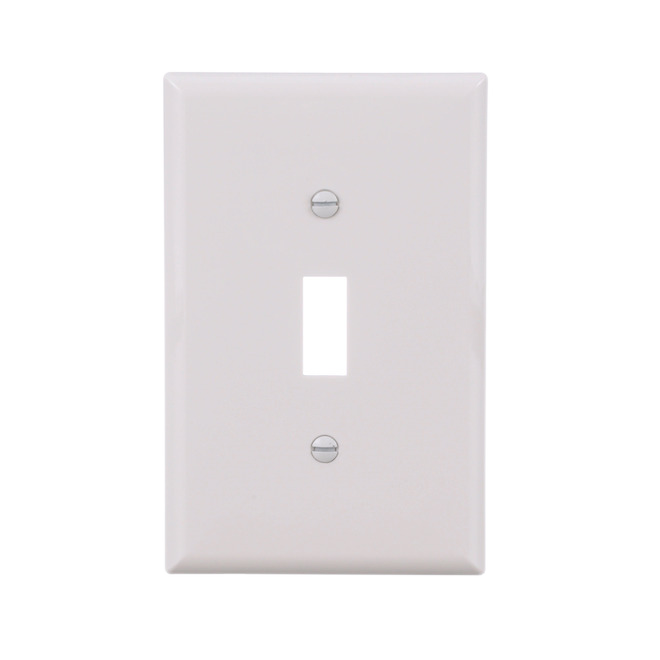 EATON TOGGLE WALL PLATE 1G MID SIZE WHITE