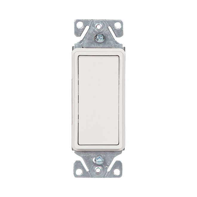 EATON ROCKER LIGHT SWITCH SINGLE POLE WHITE 15AM 10/PK