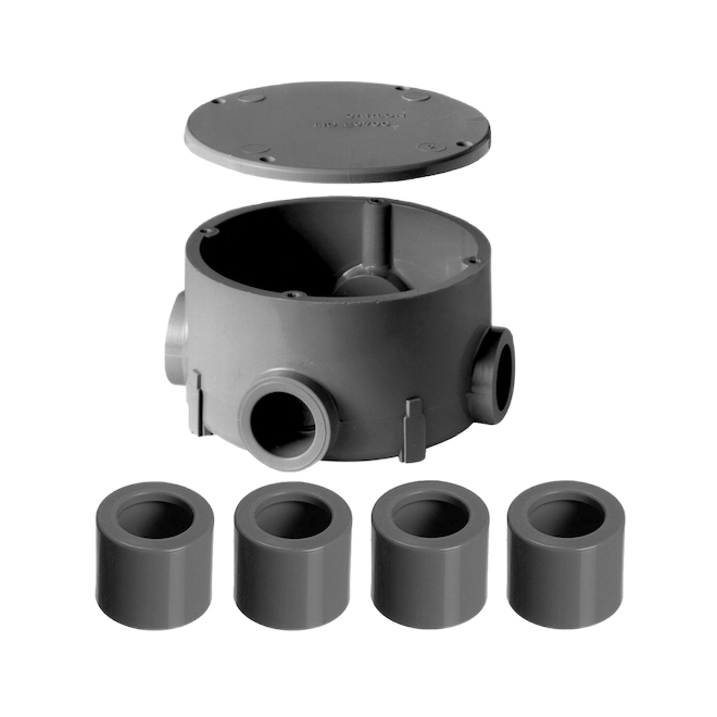 KRALOY OCTAGONAL OUTLET BOX PVC GREY 4x1 1/2"