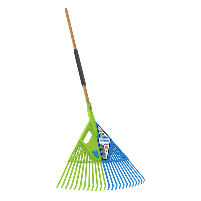 UMANTOOLS DETACHABLE LEAF RAKE PLASTIC BLUE/GREEN 27"