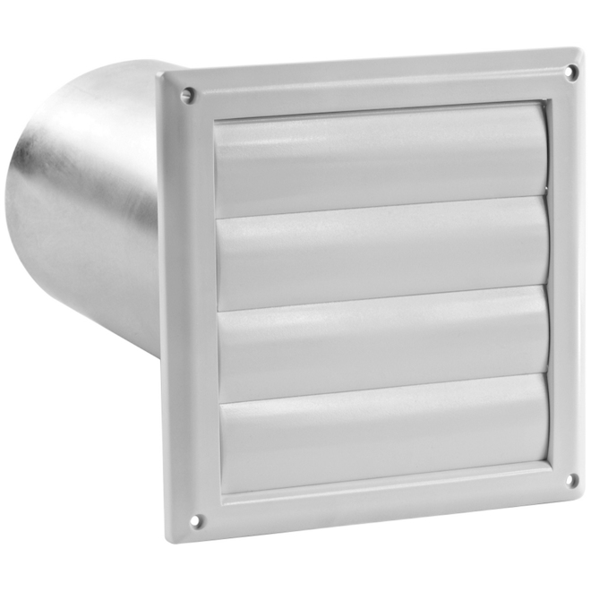 IMPERIAL LOUVERED EXHAUST VENT HOOD PLASTIC WHITE 6"