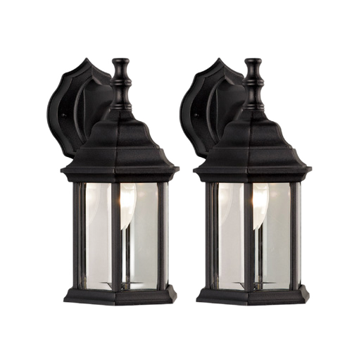 CANARM FOSTER LANTERN W.EXT.DOWN METAL/GLASS BLACK 12"x2PKx100Wx