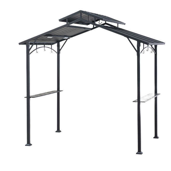 SUNJOY 4 LIGHTS LED BBQ GAZEBO STEEL BLACK 96x60x98.5"