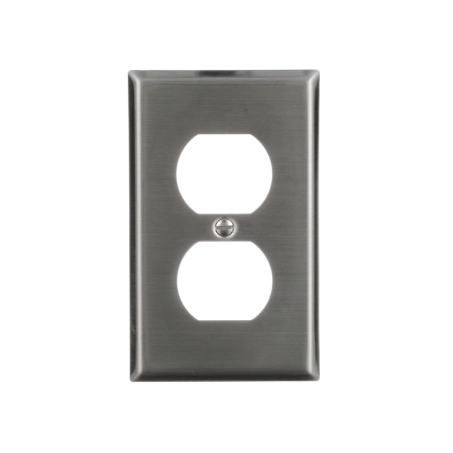 EATON DOUBLE WALLPLATE 1GANG STAIN.STEEL