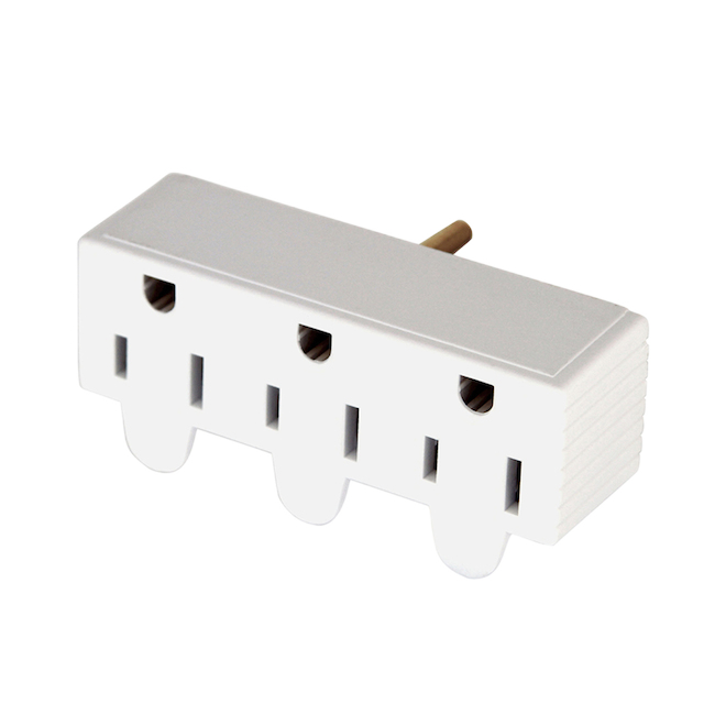 EATON GROUNDING OUTLET ADAPTER 2P3W 3OUTLET WHITE 15AM 125V