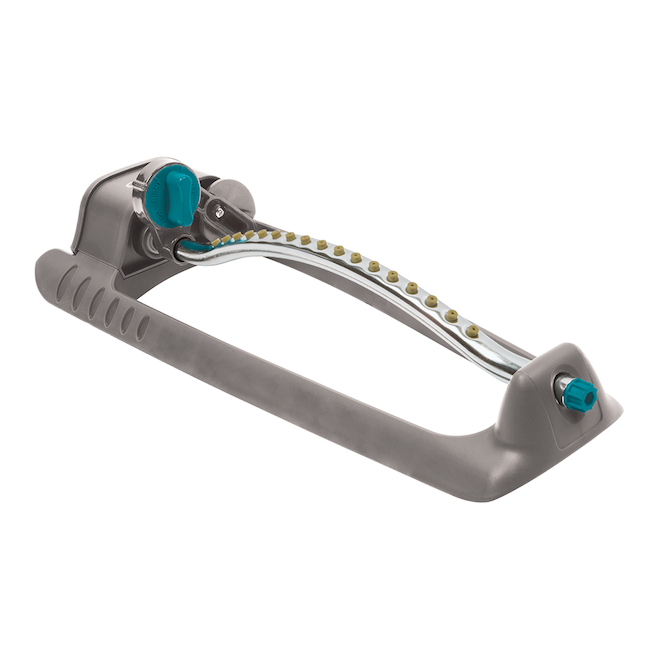 GILMOUR RECTANGULAR SPRINKLER METAL GREY/AQUA